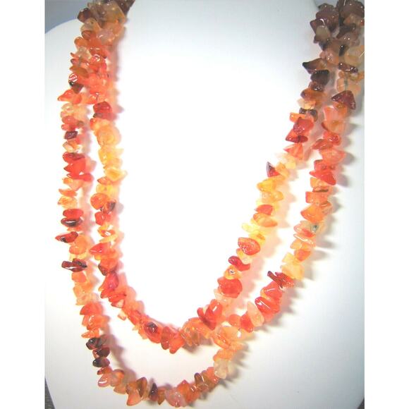 NEW Amber Stone Beaded 35" NECKLACE Single or Double Strand Endless Beads NIP - Picture 5 of 5